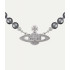 Колье Vivienne Westwood Mini Bas Relief Pearl choker (Dark Grey)