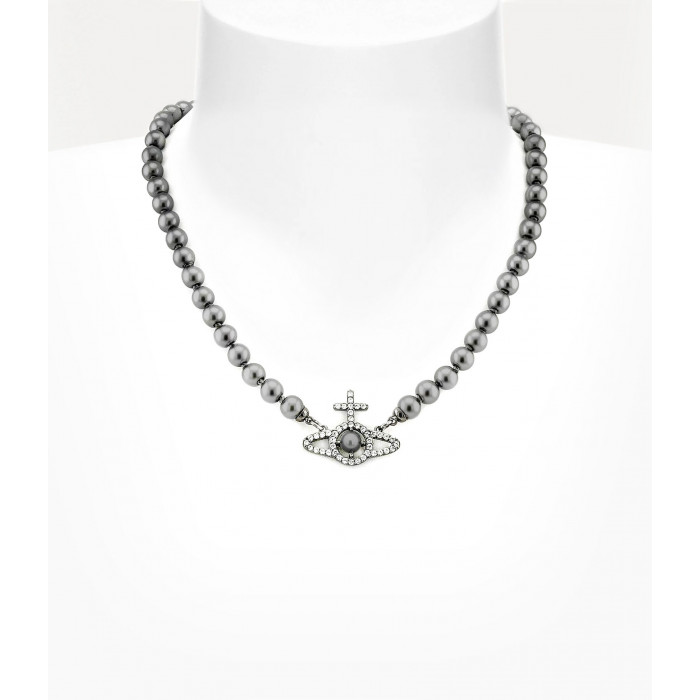 Колье Vivienne Westwood Olimpia Pearl choker (Dark Grey)