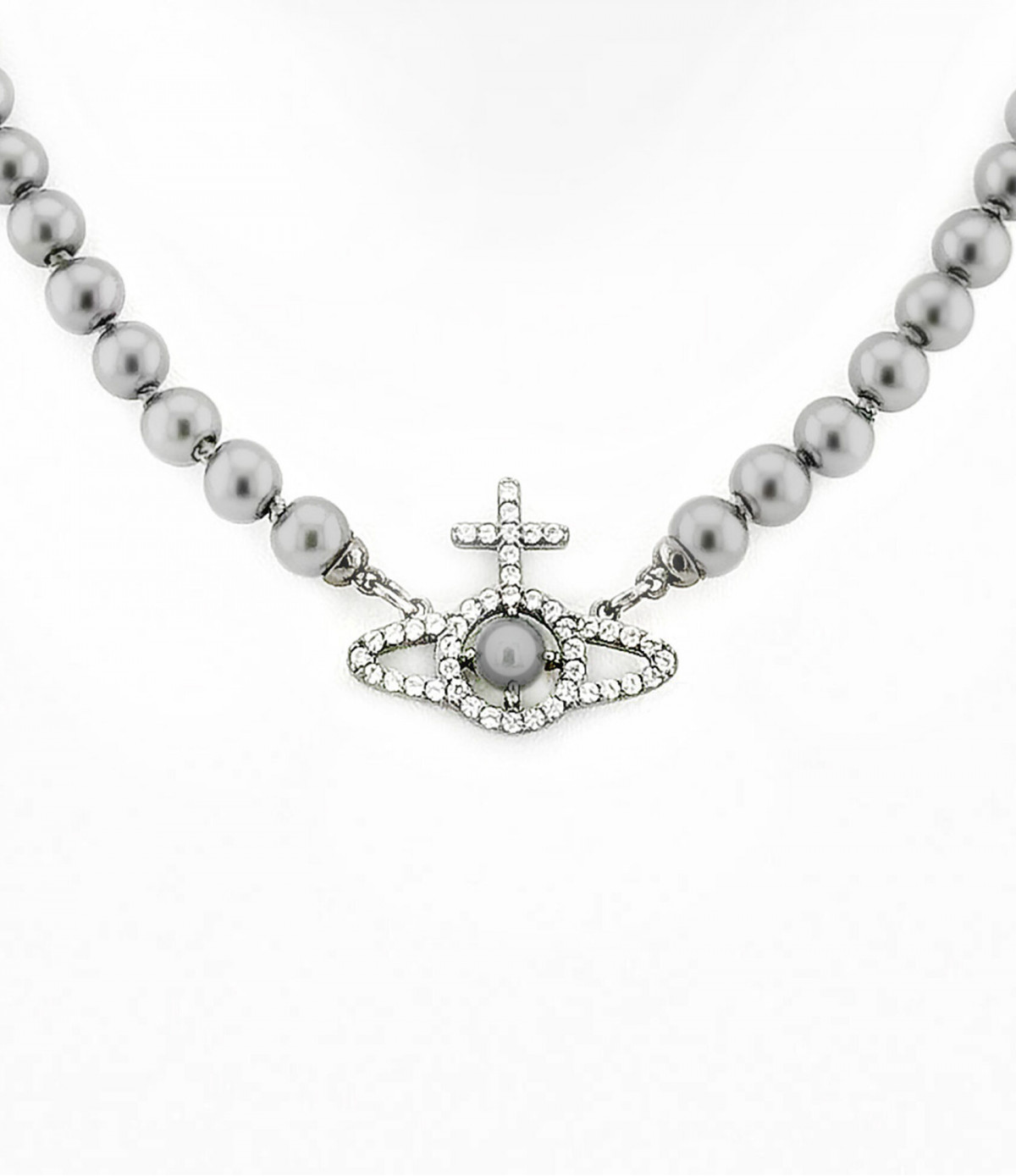 Колье Vivienne Westwood Olimpia Pearl choker (Dark Grey)